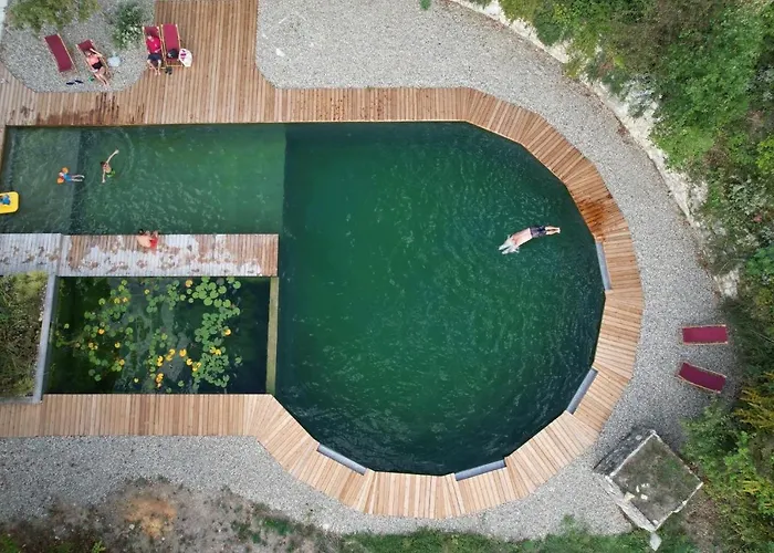 Perchee Les De Fallot - Sauna Bain-froid Piscine Naturelle 샬레 L'isle-Bouzon